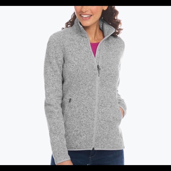 L.L. Bean Jackets & Blazers - LL Bean Sweater Fleece Women's Full Zip Pewter Med